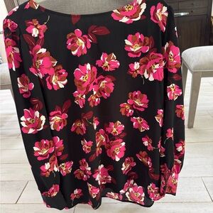 Floral Black and Pink Women's Top